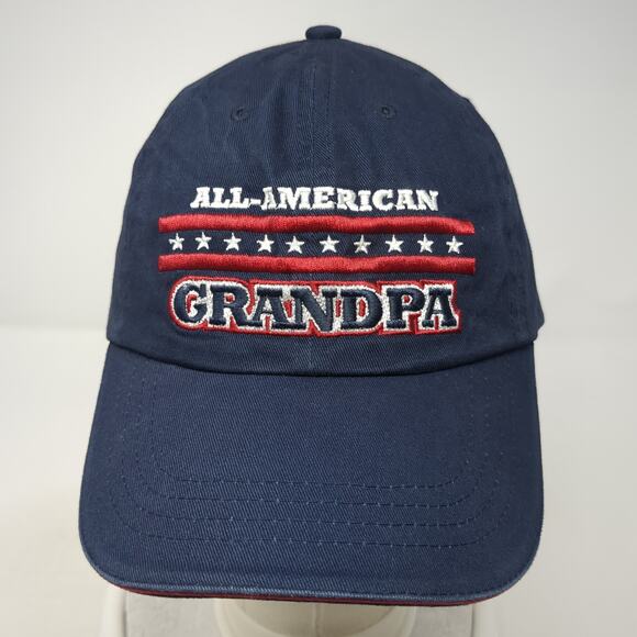 All American Grandpa Slideback Baseball Cap Blue One Size Adjustable Embroidered - Picture 2 of 9